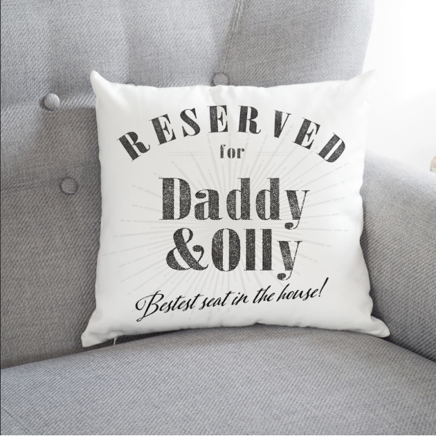 Hampers and Gifts to the UK - Send the Reserved For Personalised Cushion